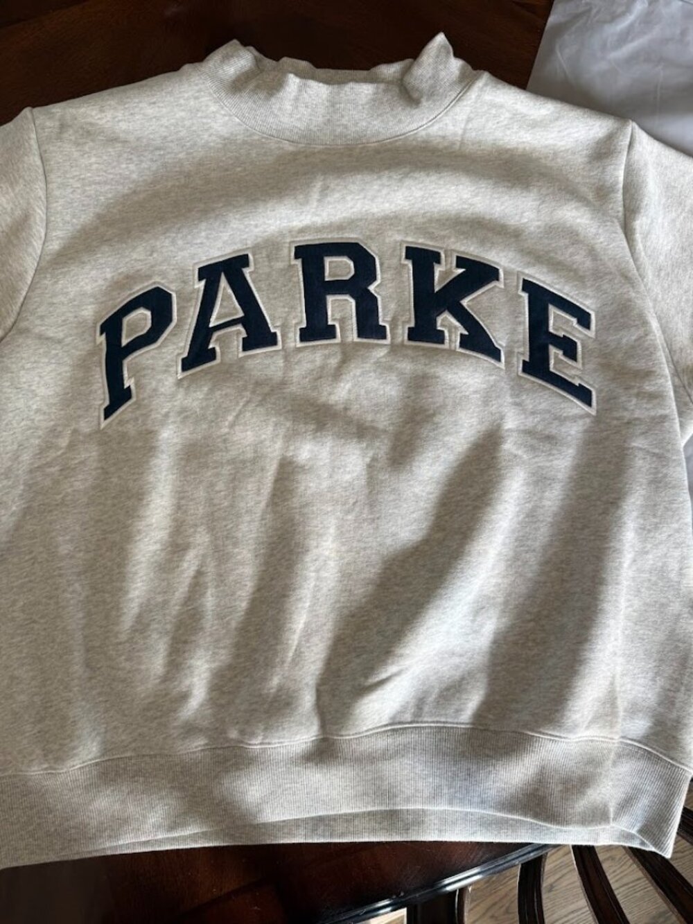 NWT PARKE OG Varsity Mockneck L/XL Classic Grey